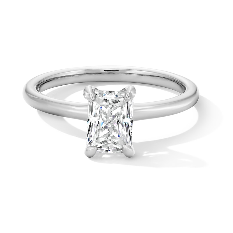 1.00 CT. Radiant-Cut Certified Lab-Grown Diamond Solitaire Engagement Ring 14K White Gold (F/VS2)