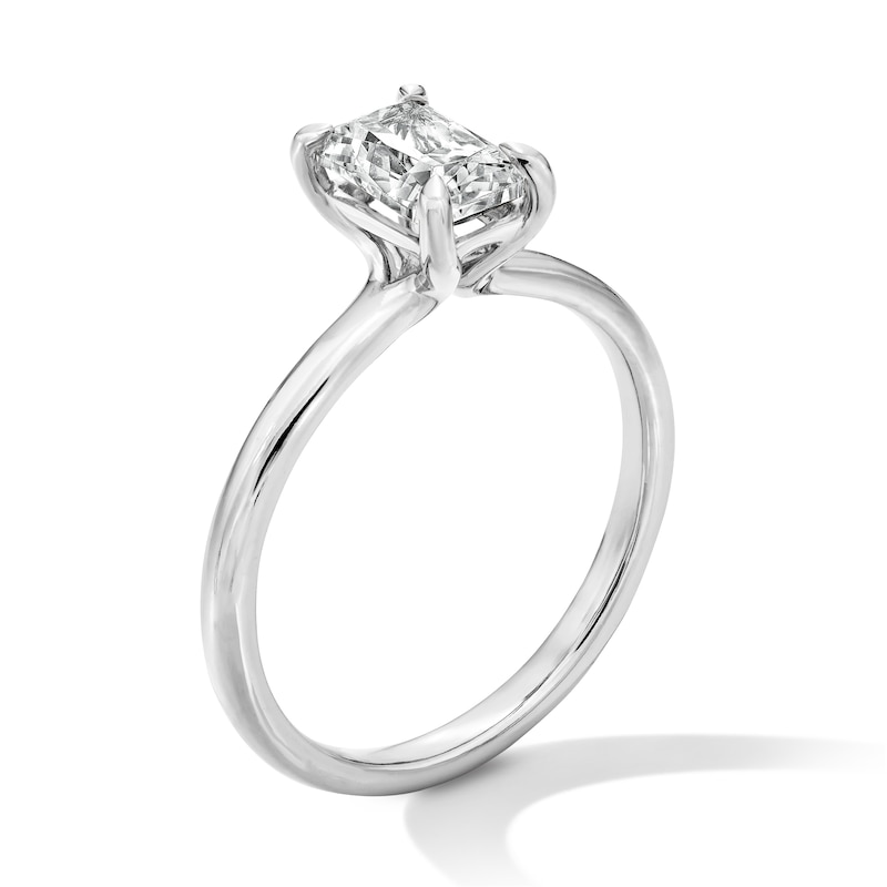 1.00 CT. Radiant-Cut Certified Lab-Grown Diamond Solitaire Engagement Ring 14K White Gold (F/VS2)