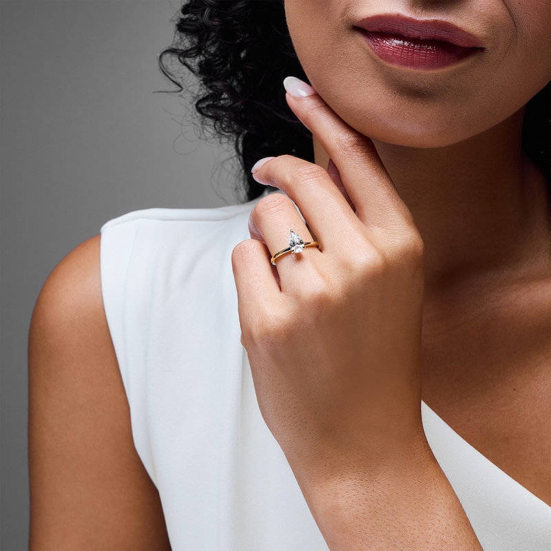 CT. Pear-Shaped Certified Lab-Grown Diamond Solitaire Ring in 14K Gold (F/VS2