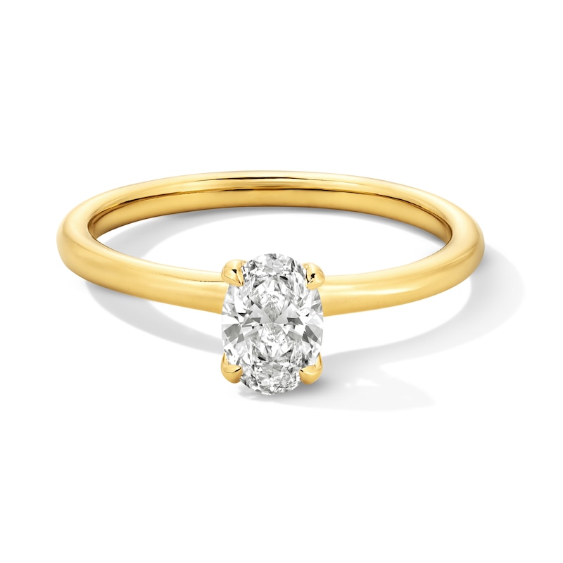 0.50 CT. Oval Certified Lab-Grown Diamond Solitaire Ring in 14K Gold (F/VS2)