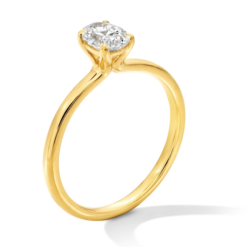 0.50 CT. Oval Certified Lab-Grown Diamond Solitaire Ring in 14K Gold (F/VS2)