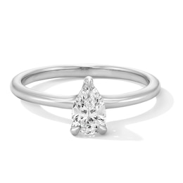 0.50 CT. Pear-Shaped Certified Lab-Grown Diamond Solitaire Ring in 14K White Gold (F/VS2)