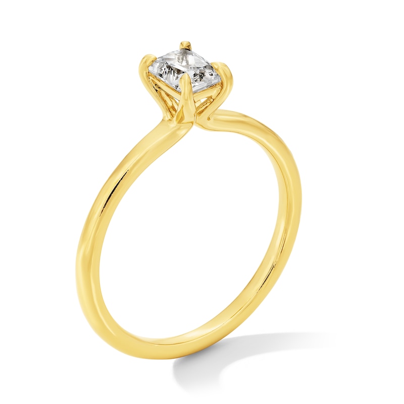 Main Image 3 of 0.50 CT. Radiant-Cut Certified Lab-Grown Diamond Solitaire Ring in 14K Gold (F/VS2)