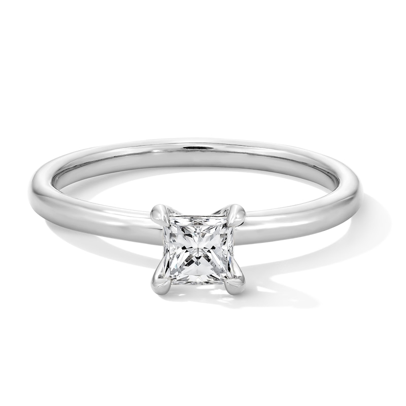 0.50 CT. Princess-Cut Certified Lab-Grown Diamond Solitaire Ring in 14K White Gold (F/VS2)