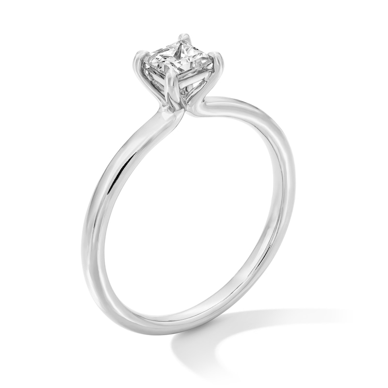 Main Image 3 of 0.50 CT. Princess-Cut Certified Lab-Grown Diamond Solitaire Ring in 14K White Gold (F/VS2)