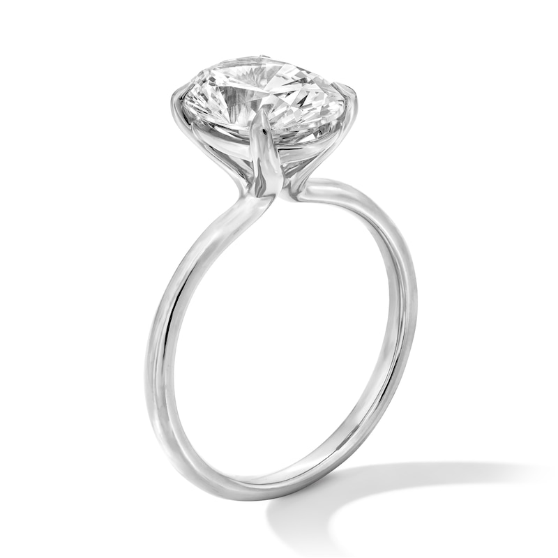 Main Image 3 of 3.00 CT. Oval Certified Lab-Grown Diamond Solitaire Ring in 14K White Gold (F/VS2)