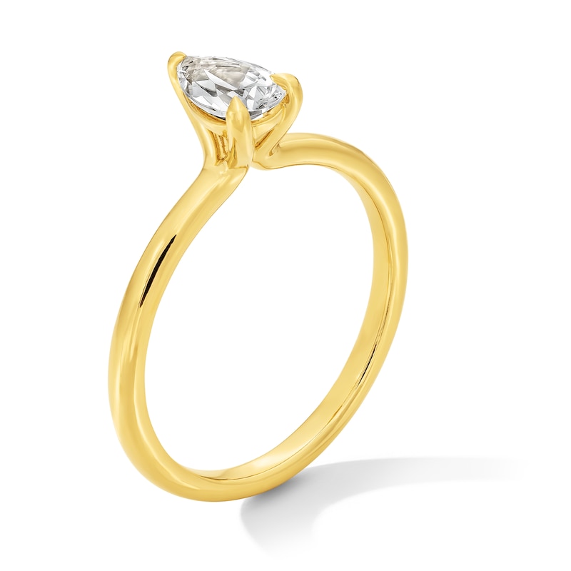 Main Image 3 of 0.50 CT. Pear-Shaped Certified Lab-Grown Diamond Solitaire Ring in 14K Gold (F/VS2)