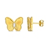 Thumbnail Image 1 of Marquise-Cut White Lab-Created Sapphire Butterfly Stud Earrings in Sterling Silver with 18K Gold Plate