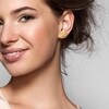 Thumbnail Image 2 of Marquise-Cut White Lab-Created Sapphire Butterfly Stud Earrings in Sterling Silver with 18K Gold Plate
