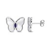 Thumbnail Image 1 of Marquise-Cut Blue Lab-Created Sapphire Butterfly Stud Earrings in Sterling Silver