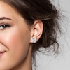 Thumbnail Image 2 of Marquise-Cut Aquamarine Lab-Created Sapphire Butterfly Stud Earrings in Sterling Silver