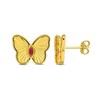 Thumbnail Image 1 of Marquise-Cut Lab-Created Ruby Butterfly Stud Earrings in Sterling Silver with 18K Gold Plate