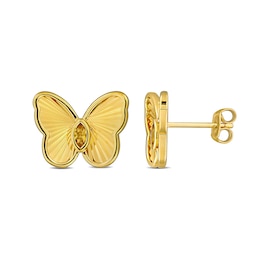 Marquise-Cut Citrine Butterfly Stud Earrings in Sterling Silver with 18K Gold Plate