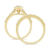 Thumbnail Image 3 of 0.44 CT. T.W. Multi-Diamond Marquise Frame Geometric Cutout Bridal Set in Sterling Silver with 14K Gold Plate