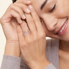 Thumbnail Image 5 of 0.44 CT. T.W. Multi-Diamond Marquise Frame Geometric Cutout Bridal Set in Sterling Silver with 14K Rose Gold Plate