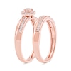 Thumbnail Image 2 of 0.20 CT. T.W. Multi-Diamond Frame Bridal Set in Sterling Silver with 14K Rose Gold Plate