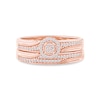 Thumbnail Image 4 of 0.20 CT. T.W. Multi-Diamond Frame Bridal Set in Sterling Silver with 14K Rose Gold Plate