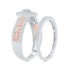 Thumbnail Image 2 of 0.51 CT. T.W. Marquise-Cut Diamond Bridal Set in Sterling Silver and 14K Rose Gold Plate