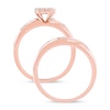 Thumbnail Image 3 of 0.48 CT. T.W. Multi-Diamond Diagonal Ribbons Bridal Set in Sterling Silver with 14K Rose Gold Plate
