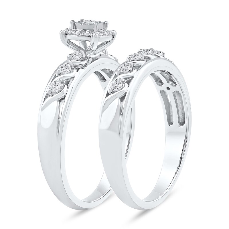 Main Image 2 of 0.38 CT. T.W. Diamond “S” Curve Bridal Set in Sterling Silver