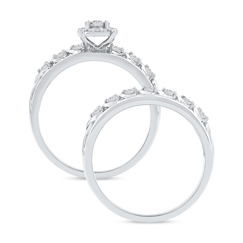Main Image 3 of 0.38 CT. T.W. Diamond “S” Curve Bridal Set in Sterling Silver