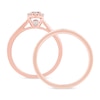 Thumbnail Image 3 of 0.46 CT. T.W. Diamond Marquise Frame Bridal Set in Sterling Silver with 14K Rose Gold Plate