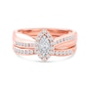 Thumbnail Image 4 of 0.46 CT. T.W. Diamond Marquise Frame Bridal Set in Sterling Silver with 14K Rose Gold Plate