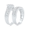 Thumbnail Image 2 of 0.44 CT. T.W. Multi-Diamond Marquise Frame Geometric Cutout Bridal Set in Sterling Silver