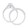 Thumbnail Image 3 of 0.44 CT. T.W. Multi-Diamond Marquise Frame Geometric Cutout Bridal Set in Sterling Silver