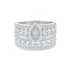 Thumbnail Image 4 of 0.44 CT. T.W. Multi-Diamond Marquise Frame Geometric Cutout Bridal Set in Sterling Silver