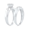 Thumbnail Image 2 of 0.48 CT. T.W. Multi-Diamond Diagonal Ribbons Bridal Set in Sterling Silver