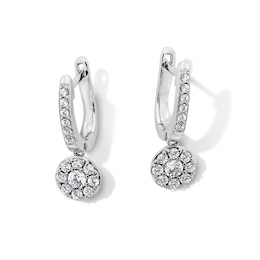 Shooting Star 0.40 CT. T.W. Certified Lab-Grown Diamond Hoop Circle Drop Earrings in Sterling Silver (F/VS2)