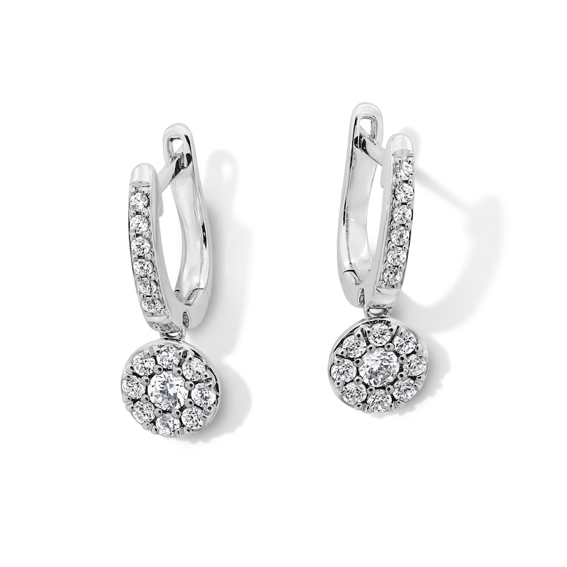 Shooting Star 0.40 CT. T.W. Certified Lab-Grown Diamond Hoop Circle Drop Earrings in Sterling Silver (F/VS2)