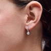 Thumbnail Image 2 of Shooting Star 0.40 CT. T.W. Certified Lab-Grown Diamond Hoop Circle Drop Earrings in Sterling Silver (F/VS2)