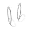 Thumbnail Image 1 of 1.50 CT. T.W. Certified Lab-Grown Diamond Inside-Out Hoop Earrings in Sterling Silver (F/SI2)