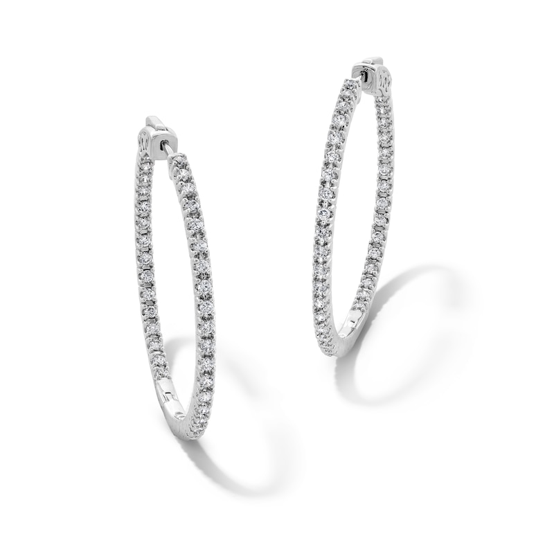 1.50 CT. T.W. Certified Lab-Grown Diamond Inside-Out Hoop Earrings in Sterling Silver (F/SI2)
