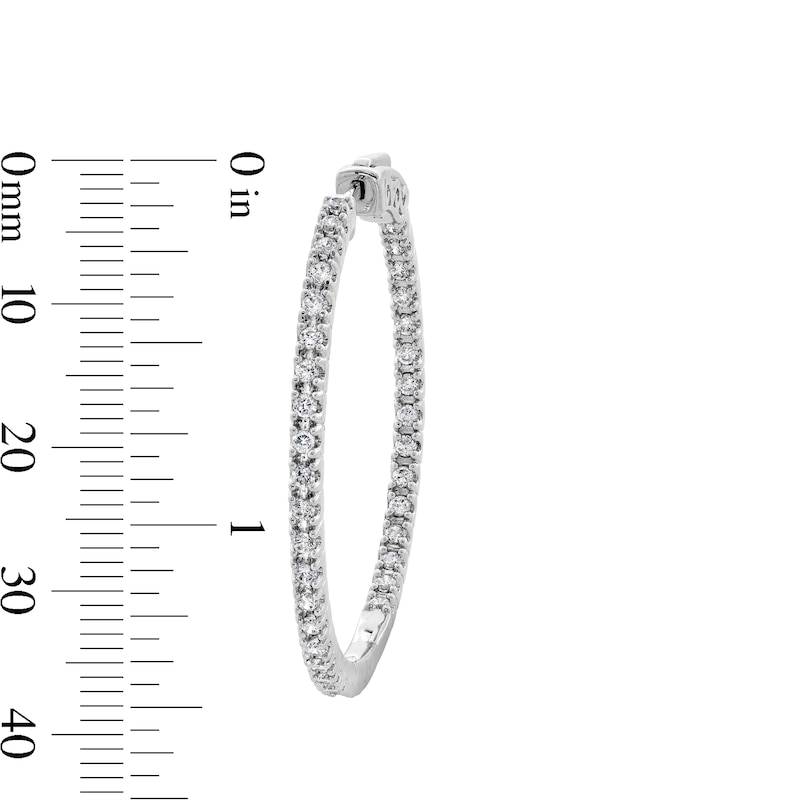 Main Image 2 of 1.50 CT. T.W. Certified Lab-Grown Diamond Inside-Out Hoop Earrings in Sterling Silver (F/SI2)