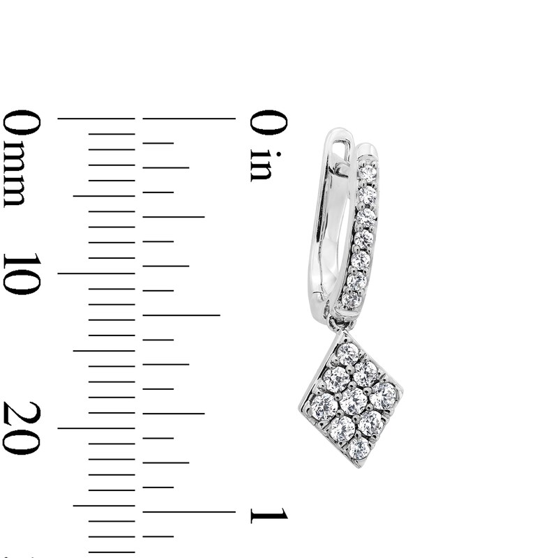 Shooting Star 0.40 CT. T.W. Certified Lab-Grown Diamond Hoop Rhombus Drop Earrings in Sterling Silver (F/VS2)