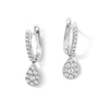 Thumbnail Image 1 of Shooting Star 0.40 CT. T.W. Certified Lab-Grown Diamond Hoop Pear Drop Earrings in Sterling Silver (F/VS2)