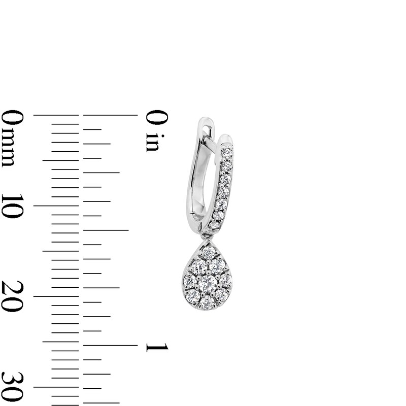 Main Image 3 of Shooting Star 0.40 CT. T.W. Certified Lab-Grown Diamond Hoop Pear Drop Earrings in Sterling Silver (F/VS2)