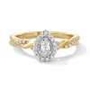 Thumbnail Image 1 of 0.30 CT. T.W. Pear-Shaped Certified Lab-Grown Diamond Frame Twist Shank Promise Ring in 10K Gold (F/VS2)