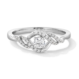 0.30 CT. T.W. Certified Lab-Grown Diamond Swirl Promise Ring in 10K White Gold (F/VS2)