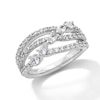 Thumbnail Image 2 of 1.50 CT. T.W. Multi-Shaped Certified Lab-Grown Diamond Multi-Row Crossover Ring in 10K White Gold (F/SI2)