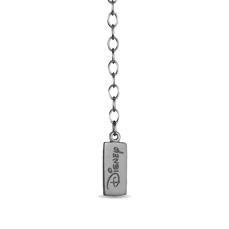 Main Image 2 of Enchanted Disney Villains Maleficent 0.065 CT. T.W. Black Diamond Feather Pendant in Black Sterling Silver - 19"