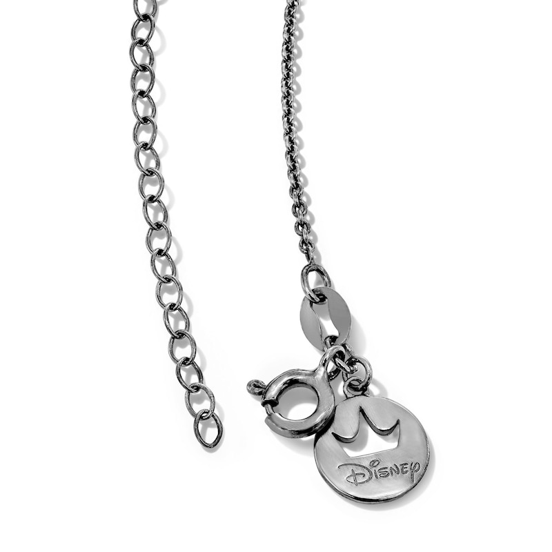 Main Image 5 of Enchanted Disney Villains Maleficent 0.065 CT. T.W. Black Diamond Feather Pendant in Black Sterling Silver - 19"
