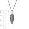 Thumbnail Image 6 of Enchanted Disney Villains Maleficent 0.065 CT. T.W. Black Diamond Feather Pendant in Black Sterling Silver - 19"