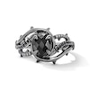 Thumbnail Image 5 of Enchanted Disney Villains Maleficent Oval Onyx and 0.115 CT. T.W. Diamond Bypass Ring in Black Sterling Silver