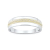 Thumbnail Image 1 of 0.08 CT. T.W. Diamond Wedding Band in Sterling Silver and 14K Gold Plate