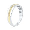 Thumbnail Image 2 of 0.08 CT. T.W. Diamond Wedding Band in Sterling Silver and 14K Gold Plate