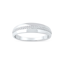 0.11 CT. T.W. Diamond Wedding Band in Sterling Silver